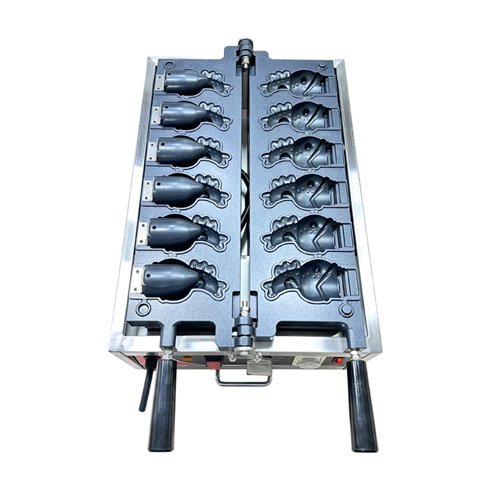 Commercial Fish Ice Cream Machine for Small Business Carved by CNC Taiyaki Waffle Fish Makers