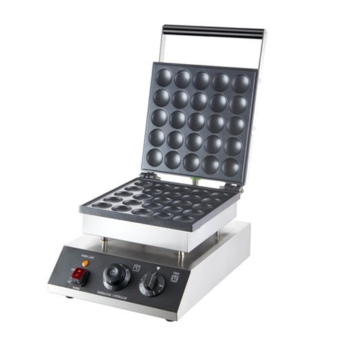 Commercial Electric Dutch Mini Pancake Maker with 25 Round Molds for Poffertjes
