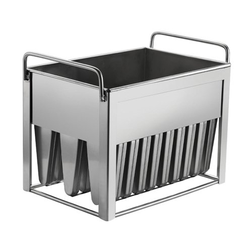 A commercial 30pc stainless steel popsicle mold with a 92ml capacity per popsicle.