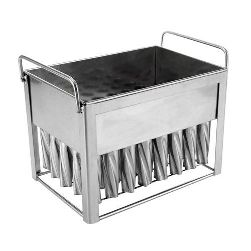 Commercial 40pc 58ml stainless steel popsicle mold, top view showing all 40 cavities.
