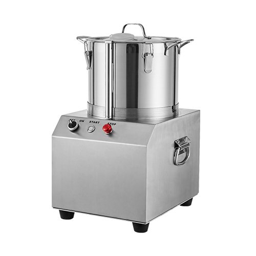 A stainless steel 10-liter commercial food processor for professional kitchen food preparation.