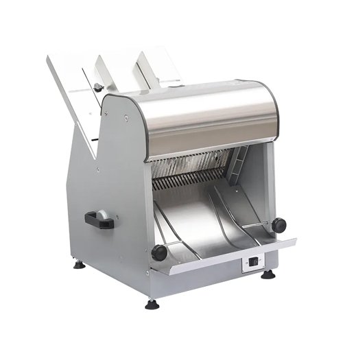 A professional countertop commercial electric bread slicer with 31 blades, designed for slicing toast with 12mm thickness in a bakery or restaurant setting.