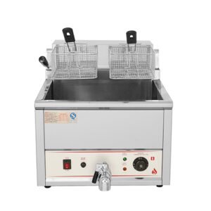 17L Electric Countertop Deep Fryer with Tap - High-Capacity Frying for Commercial Use