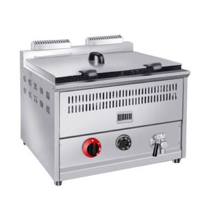 30L Gas Countertop Deep Fryer with 2 Baskets and Tap – High-Capacity for Commercial Use