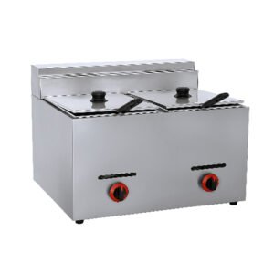 8Lx2 Gas Countertop Deep Fryer – Dual Tank, High-Efficiency for Commercial Use