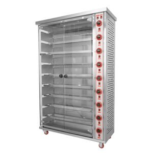 Commercial 9-Rod Gas Chicken Rotisserie Oven for High-Capacity Roasting