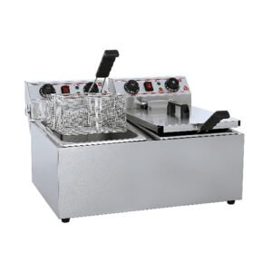 Dual-Tank Electric Countertop Deep Fryer - 2x9L Capacity for Commercial Kitchens