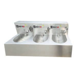 Commercial Chocolate Tempering Machine with 3 Independent Workstations – 5-15kg/h per Zone, Multi-Batch Capability