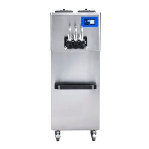 Commercial Soft Serve Ice Cream Machine – Floor Model with 2 Mix Tanks, 3 Flavors (2 Flavor + 1 Twisted)