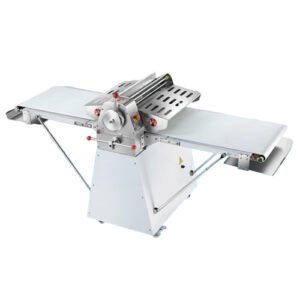 Professional Floor Model Commercial Dough Sheeter - Foldable & Reversible with 400x800mm Work Table (0.2-50mm Thickness Adjustment)