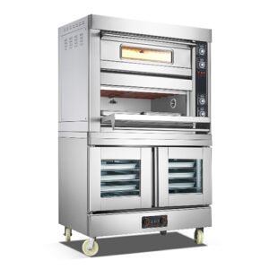 Commercial Electric 2 Deck 4 Tray Deck Oven with 10 Tray Dough Proofer Combination Unit