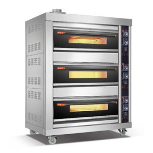 Commercial gas deck oven 3 deck 6 tray professional baking equipment for wholesale