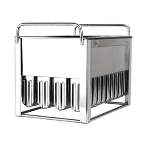 Commercial stainless steel popsicle mold with 40 cavities and 75ml capacity per popsicle for bulk ice pop production in food service operations