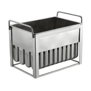 Commercial-grade 40-cavity stainless steel popsicle mold for professional kitchen use.