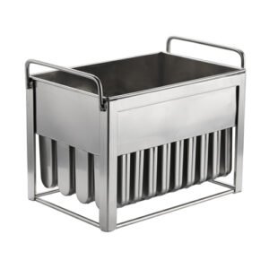Commercial stainless steel popsicle mold with 40-cavity capacity for bulk ice pop production in food service operations