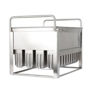 Commercial stainless steel popsicle mold with 40 cavities, 80ml capacity per cavity, professional ice pop maker for bulk production