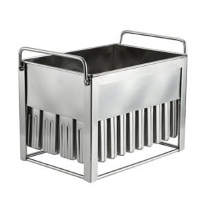 Commercial stainless steel popsicle mold with 40-cavity capacity for bulk ice pop production in food service operations
