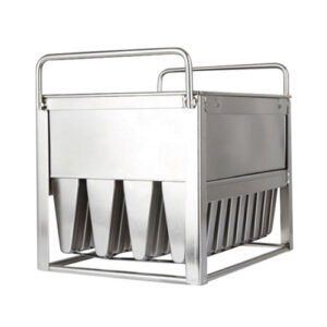 Commercial stainless steel popsicle mold with 40-cavity capacity for bulk ice pop production in food service operations