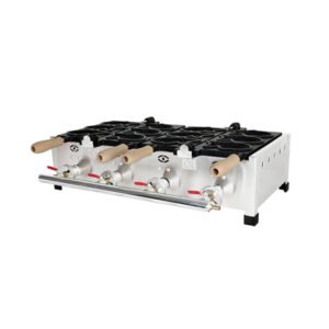 Commercial 6pc Gas Taiyaki Waffle Machine