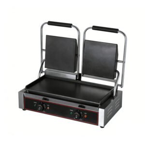 Commercial Double Plate Panini Sandwich Press Grill Machine (Smooth Plate)