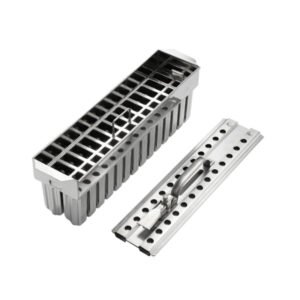 28-cavity round-head stainless steel commercial popsicle molds for ice pop production, 63ml per cavity