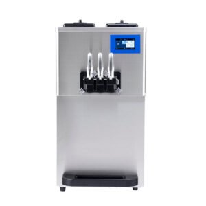 BQ322A commercial countertop soft serve ice cream machine with 20-25 L/h capacity and 3 flavors.