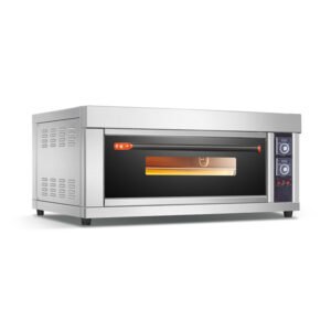 Commercial electric deck oven 102DE single deck 2 tray stainless steel baking oven for restaurant bakery cafe pizza and catering kitchen
