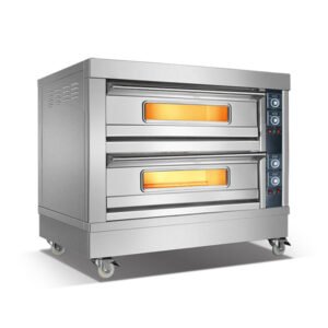 Commercial electric deck oven 206D with 2 decks and 6 trays for bakery restaurant cafe hotel and catering kitchen use