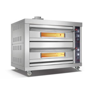 206Q commercial gas deck oven with 2 decks and 6 trays for bakery restaurant hotel cafe and catering kitchen use