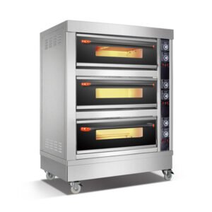 Commercial electric deck oven 306DE 3 deck 6 tray stainless steel baking oven for restaurant bakery cafe pizza and catering kitchen