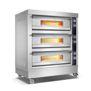 Commercial electric deck oven 309D with 3 decks and 9 trays for bakery restaurant cafe hotel and catering kitchen use