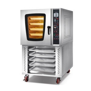 Commercial 5-tray electric convection oven with rack for restaurant bakery hotel and catering kitchen use