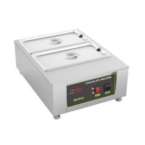 D2002-2 commercial chocolate melting machine with dual 4 kg pots, water heating system, digital temperature control, and stainless steel body for dessert shops, cafés, hotels, and catering service