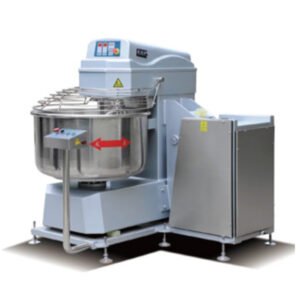 Automatic tilting spiral dough mixer for commercial bakeries, central kitchens, bread factories and food processing plants