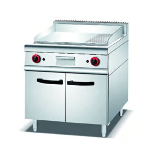 YD-YS-RG-B Commercial Gas Griddle with Cabinet Base 1/3 Grooved 800mm Commercial Kitchen Equipment