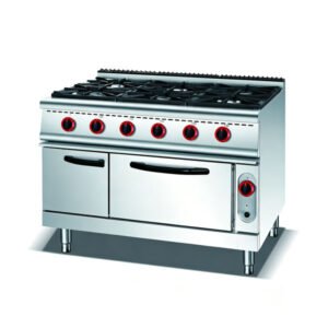 YD-YS-TQ-6-B 6-Burner Commercial Gas Range with Electric Oven 1200mm Commercial Kitchen Equipment