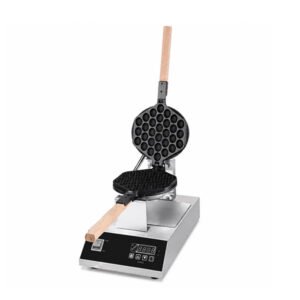Commercial Hong Kong Egg Waffle Maker YD-6 with commercial stainless steel construction, stable heating performance, compact countertop design, 1415W power, suitable for dessert shops, cafés, bakeries, bubble tea shops and commercial food service.