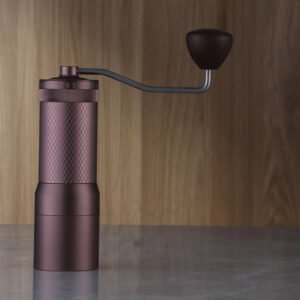 JF-GP01 titanium coated dual burr manual coffee grinder with Ghost Teeth and Flat Burr grinding system