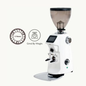 JX-680P commercial coffee grinder with 74mm flat burrs and grind-by-weight system for cafés and restaurants