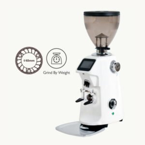 JX-683P commercial coffee grinder with 83mm Italian imported flat burrs and grind-by-weight control