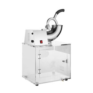 WF-A108F commercial ice crusher machine with acrylic cover for restaurants, bars, cafes, dessert shops, and beverage stores