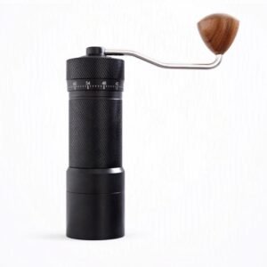 JF-016 rotating powder bin manual coffee grinder with aluminum alloy body and stainless steel burr system