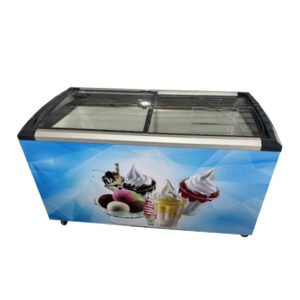 Solar Curved Glass Door Chest Freezer For Ice Cream