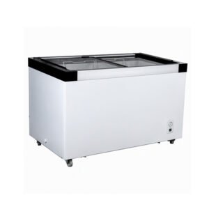 AC/DC Power Solar Flat Glass Door Chest Freezer