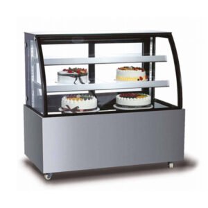 Curved Glass Cake Showcase | Floor Standing Cake Display Fridge