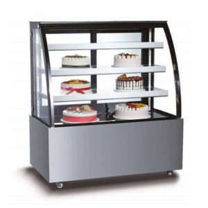 Curved Glass Cake Display Fridge | Floor Standing Cake Showcase