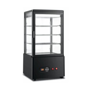 Countertop refrigerator and warmer with 4-sided glass and LED lighting
