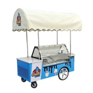 Mobile Gelato Ice Cream Cart with Canopy – Model MR-B1-9