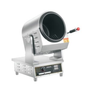 Commercial countertop induction drum stir fry machine