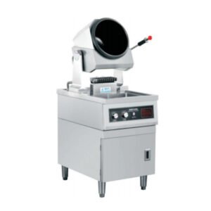 Commercial floor standing gas drum stir fry machine with sink